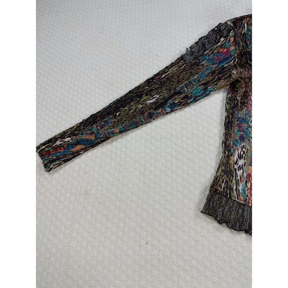 Alberto Makali Artsy Ruched Plisse Top Ruffle Asymmetric | Est. Size Large - Picture 5 of 14